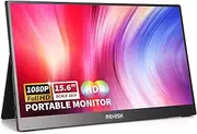 External Travel Monitor, FHD 1080P, 15.6'', Portable, IPS Eye Care Computer Display HDMI USB-C VESA with Smart Cover&Dual Speakers for Mac PC Phone PS4/5 Xbox Switch, Laptop