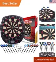 Electronic Dart Board Soft Tip Dartboard Set LCD Display with 12 Darts 100 Ti...