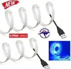 2X BLUE 5V USB 30CM Flexible COB LED Strip Light Neon Adhesive Tape PC Tower TV