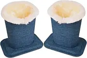 [Baitaihem] 2 Pack Plush Lined Eyeglasses Holder Stand Protective Glasses Holder For Desks Or Nightstands Leopard Design