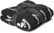Barefoot Dreams, Unisex, CozyChic® Alphabet Stroller Blanket (Infant), Carbon/Cream, Baby