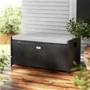 Gardeon Outdoor Storage Box Garden Bench Container Wicker Cushion Patio Chair