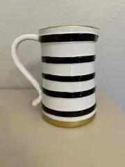 Modern Locke Black and White Painted Pitcher Or Vase Almeria Collection