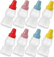 SHOWERORO 8pcs Bear Sauce Bottle Ketchup Squeeze Bottles Salad Container Tomato Ketchup Jar Mini Ketchup Bottles Tomato Sauce Bottles Salad Dressing Bottle Honey Condiment or re-usable