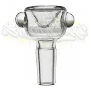 Clear Pyrex Bubble with Marble Glass on Glass Art Slide Snapper Bowl 14mm 18mm
