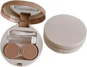 [ZUNOXAZ] 2Sets Travel Lens Organizer Leakproof Cosmetic Case for Storage Portable Eye Lens Box Compact Design for Daily Use and Sharing Milk