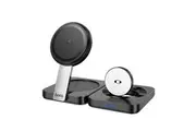 hoco CQ11 Ingenious 3-in-1 folding magnetic wireless charger - black
