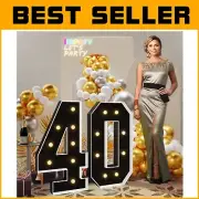 Celebratory 40th Birthday Marquee Light-Up Numbers - 3FT Ideal for Parties