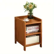 NNETM Bamboo Bedside Table with Open Shelves - Tawny