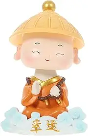 Monk Decor Home Decor Resin Monk Figurine Buddha Monk Statue Novel Monk Figure with Auspicious Clouds Base Chinese Fengshui Sculpture for Car Dashboard s Car Decorations Bonsai/856