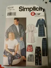 Simplicity Sewing Pattern Uncut - Robe Pajamas - Size S M L #5314
