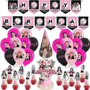 Blackpink For Fans Decorations - 1 Blackpink 18 Blackpink Balloons 17 Blackpink Cake Toppers 2 Ribbo Set D