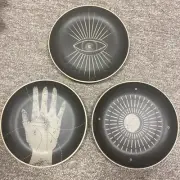 West Elm Set Of 3 Curiosity 8” Halloween/evil Eye/ Plates