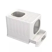 Fin Enclosed Cat Litter Box Top Entry Drawer Type Cat Toilet Boxes With Litter Scoop