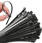 100Pcs 8 Inch Heavy Duty Industrial Zip Toes 40lbs Tensile Strength Releasable Black Tie Wraps Reusable Zip Toes Tie Straps For Garden Plant Secure Vine, Home Office