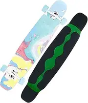 Sports Longboard Skateboard, Chrome Steel High Speed Bearing 46" 8-Layer A-Level Maple Colorful Quicksand Pattern Dance Board Suitable for Beginners Adults Men Women