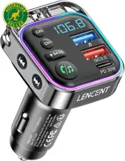 Bluetooth 5.3 FM Transmitter,Pd 30W & QC3.0 Fast Charger Bluetooth Car Adapter,H
