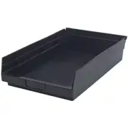 4 In. Economy 6.68 Qt. Shelf Bin in Black (8-Pack)