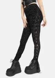 [Devil Fashion] Lace Up Side Skinny Pants