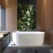 1500/1700*750/800*580mm OTTI Noosa Matt/Gloss White Oval Acrylic Freestanding Bathtub