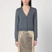 [Prada] Gray cardigan in virgin wool 38 IT Orange