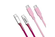 Laser USB-C to USB-C 1m Charging Cable 2 Pack - 60W Fast Charge - Slim Connector - 480Mbps Data Transfer - Rainbow Pink