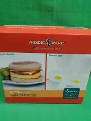 Nordic Ware Microwave Breakfast Set Eggs n' Muffin Pan Egg Poacher USA New