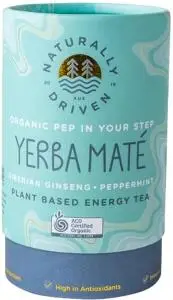 NATURALLY DRIVEN Organic Yerba Mate Tea Pep In Your Step (Siberian Ginseng & Peppermint) 60g