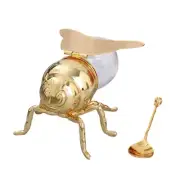 Luxurious Bees Shape Honeys Jar Storage Jar Kitchen Container with Spoon