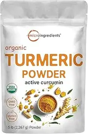 Micro Ingredients Organic Turmeric Powder, 5 Pounds | Rich in Active Curcumin |