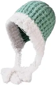 [HAMKVBPR] Women's Knitted Hat Soft Knitted Hat Female Outdoor Warm Ear Protection Cap Hundred for Cold Weather