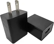 5V1A USB Charger Block for Wall Outlet (UL Certified, Black, 2pcs), 5W Power Adapter Plug for Cell Phones, Tablets, Earphones, Power Banks, Smart Wearables, Toys and More Electronic Gadgets