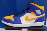 New Air Jordan 1 Yellow White Purple Mens Size US 12 UK 11 D8426517 LAKERS
