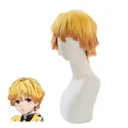 Demon Slayer Zenitsu Wig Anime Cosplay Costume