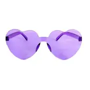 Party Sun Glasses Perspex Hearts Costume - Purple