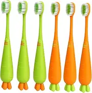 HAPINARY Ergonomic Boys and Girls Toothbrush Carrot Shape Soft Bristle Children's Toothbrush
