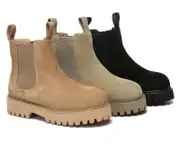 AUSTRALIAN SHEPHERD® UGG Boots Sheepskin Wool Chelsea Chunky Chana - Caribou / AU Ladies 5 / AU Men 3 / EU 36