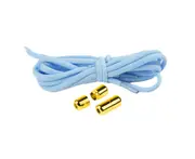 1 Pair Sneaker Shoelaces Wear-resistant Elastic with Metal Buckles Lock Shoe Laces for Slip On Shoes Blue