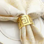 Set of 6 Napkin Rings for Dinning Table Setting- Napkin Holder Rings for Holiday Party, Wedding Party Dinner Table Decoration (Gold)