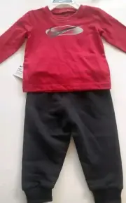 Nike Baby Boy Long Sleeve Shirt &Pants Set ~ Red, Black New Size 12 Months