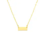 14K Italian Gold Bar Necklace
