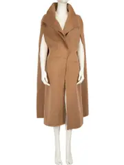 Brown Signature Wool Cashmere Cape