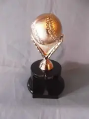 BASEBALL trophy solid ball round weighted black base award