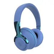 Wireless Bluetooth Headphones Over Ear Foldable Stereo Noise Cancelling Earphone for Travel Home Office -Blue