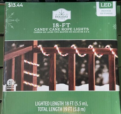 New ! Holiday Time 15ft Led Candycane Rope Light CANDY CANE CHRISTMAS