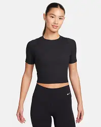 在飛比找Nike官方商店優惠-Nike Zenvy 羅紋 女款 Dri-FIT 短袖短版上