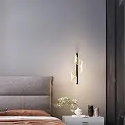 XINYASEE All Copper Light Luxury Bedside Chandelier, Creative Master Bedroom, Pendant Wire Lift Adjustable Modern Minimalist Bedroom Chandelier. (Black-A)