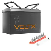 VoltX 100Ah 12V Lithium Battery + BusBar 6G 300A