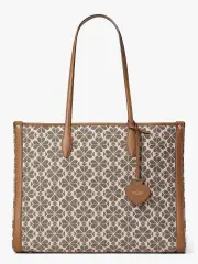market logo jacquard large tote
