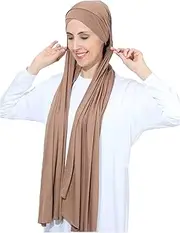 [PeacePray] Non-See Through Jersey Hijab Scarf for Women, Tieback Instant Cotton Hijabs Scarfs Muslim